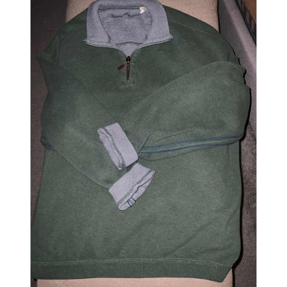 Tommy Bahama ~ Green 1/2 zip collared sweater / sweatshirt
